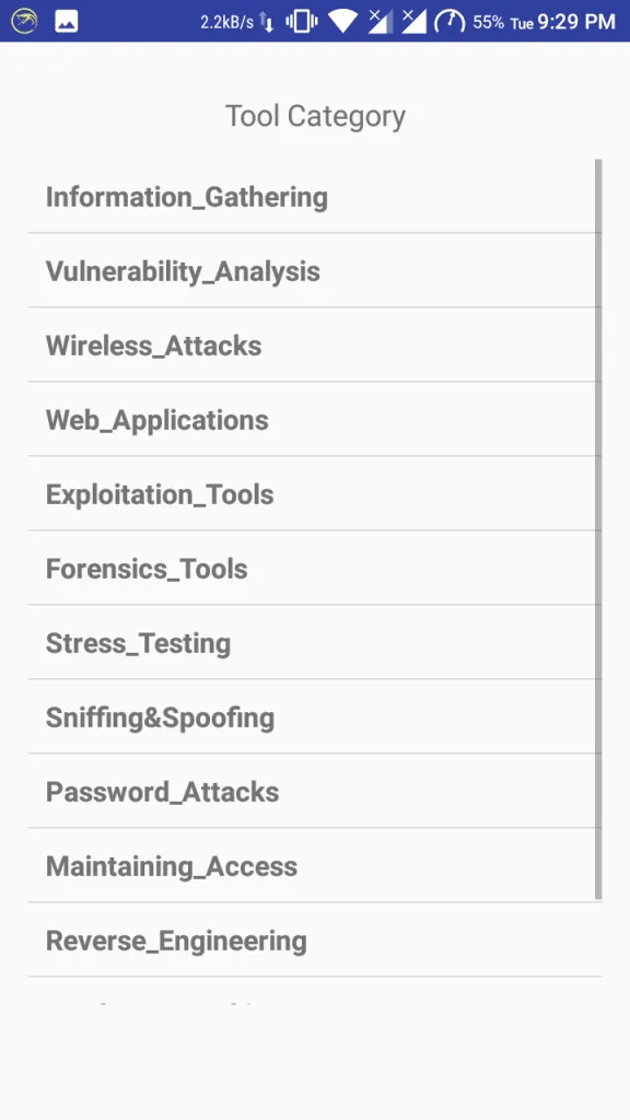 tools category list